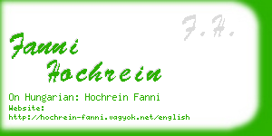 fanni hochrein business card